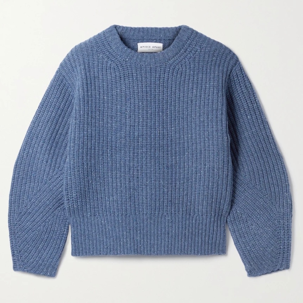 Apiece Apart Marnee 100% Merino Wool Sweater, Blue, XL/2XL
